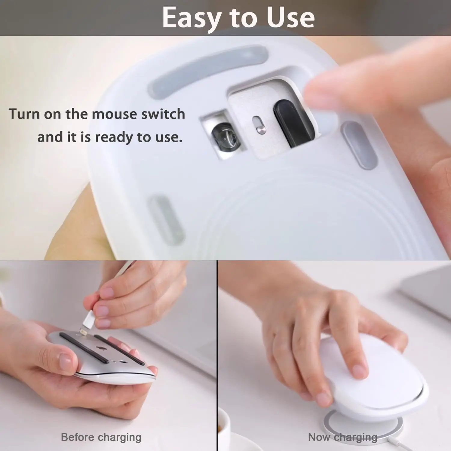 Ergonomic Charging Base for Magic Mouse 2, Fast Wireless Charging Case Cover for Ergonomic Grip, Magic Mouse Accessories