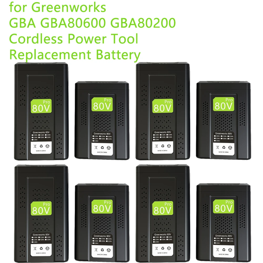 

Аккумулятор 80В 2000-6000мАч для Greenworks GBA GBA80600 GBA80200, замена для беспроводных электроинструментов
