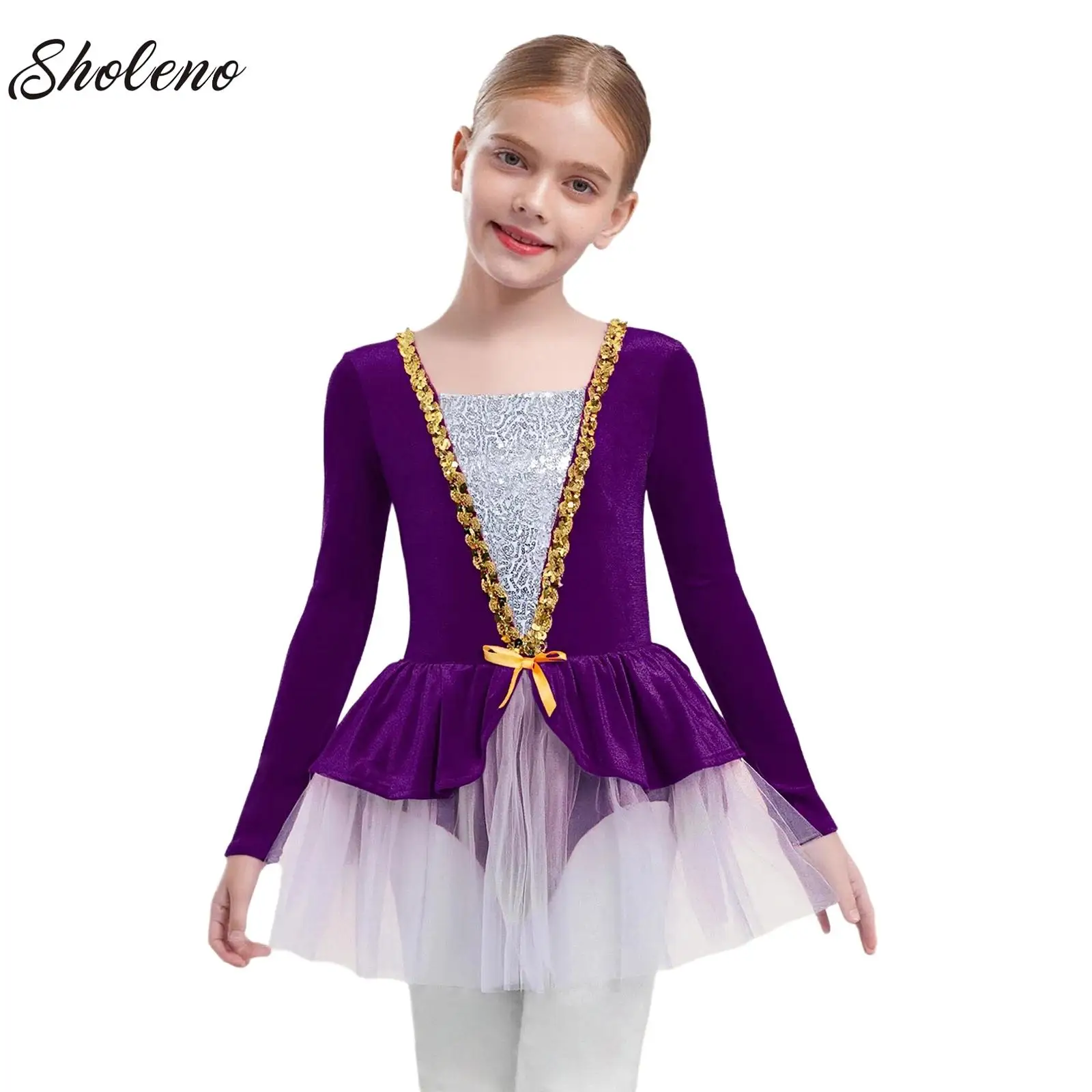 

Kids Girls Children Dancer Ballet Dance Dress Velvet Gymnastic Leotard Tutu Princess Dress for Stage Performance Christmas Gift