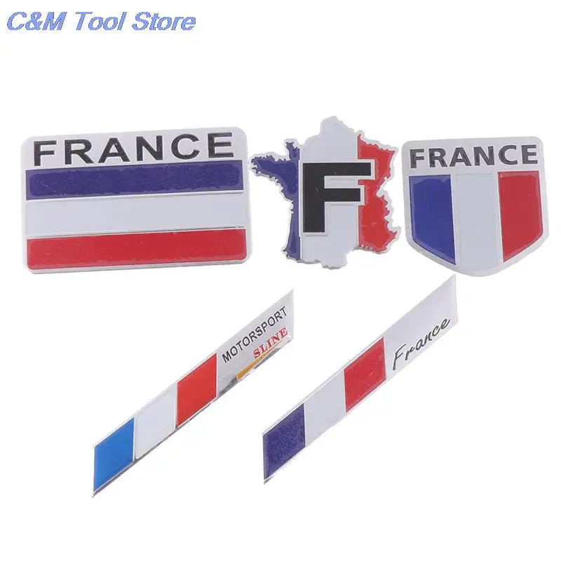 Car Styling 3D Aluminum France Flag Emblem Badge Car Sticker Decals Car-Styling For Peugeot 307 206 207 Citroen Renault DS C2 C3