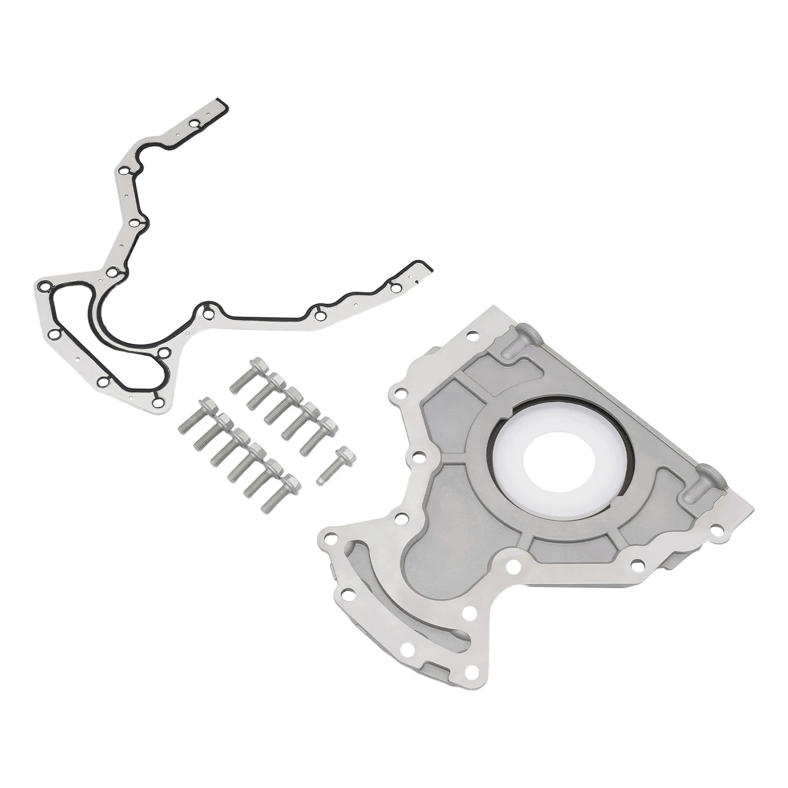 ฝาครอบเครื่องยนต์ด้านหลัง 12705663 สำหรับรถยนต์ Cadillac Chevrolet GMC ปี 2014-2023 - เครื่องยนต์ 5.3L/6.2L V8, ป้องกันการรั่วซึมของน้ำมัน ชิ้นส่วนซีลเครื่องยนต์สีเงิน