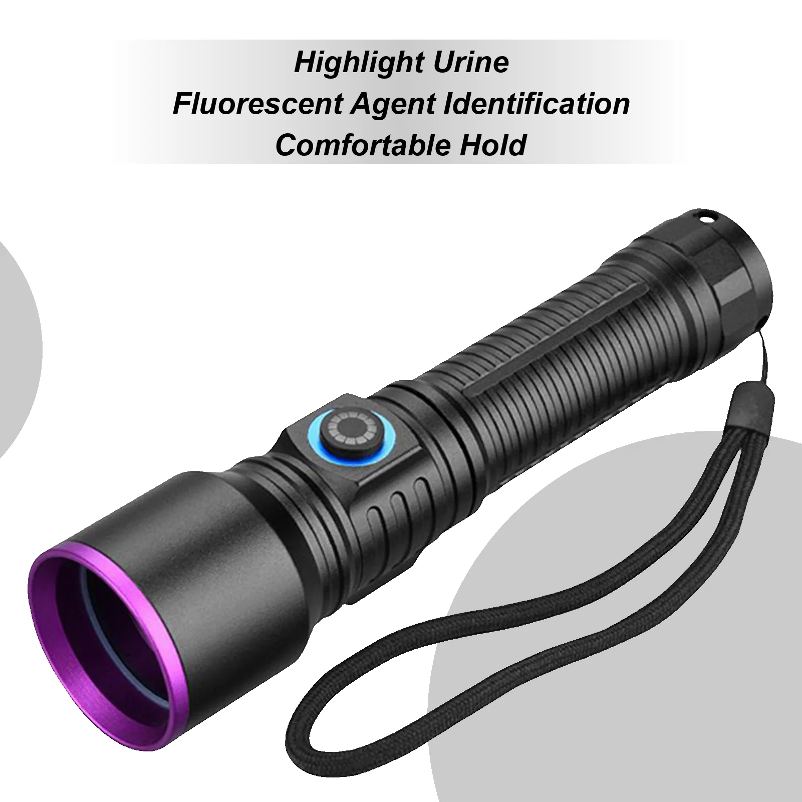 

УФ-фонарик типа C, перезаряжаемый фильтрованный светодиодный фонарик для обнаружения ультрафиолетов, мочи для домашних животных, камней, детектор денег с драгоценными камнями