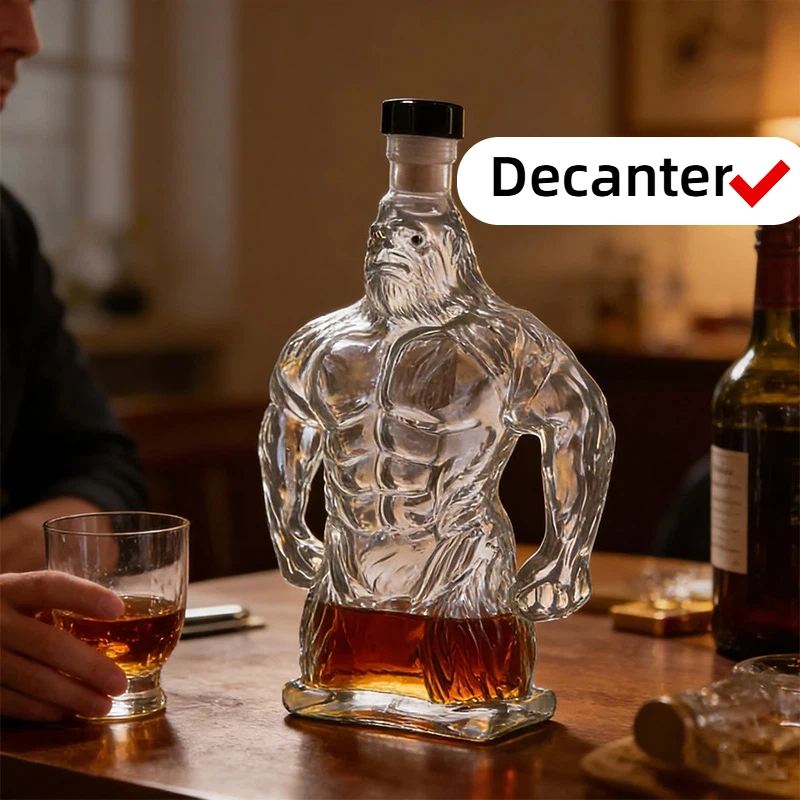 Creative Bigfoot Gorilla Whiskey Bottle Interesting Glass Bottle Wine Accessories Whiskey Dispenser Alcohol Flask Decanter New