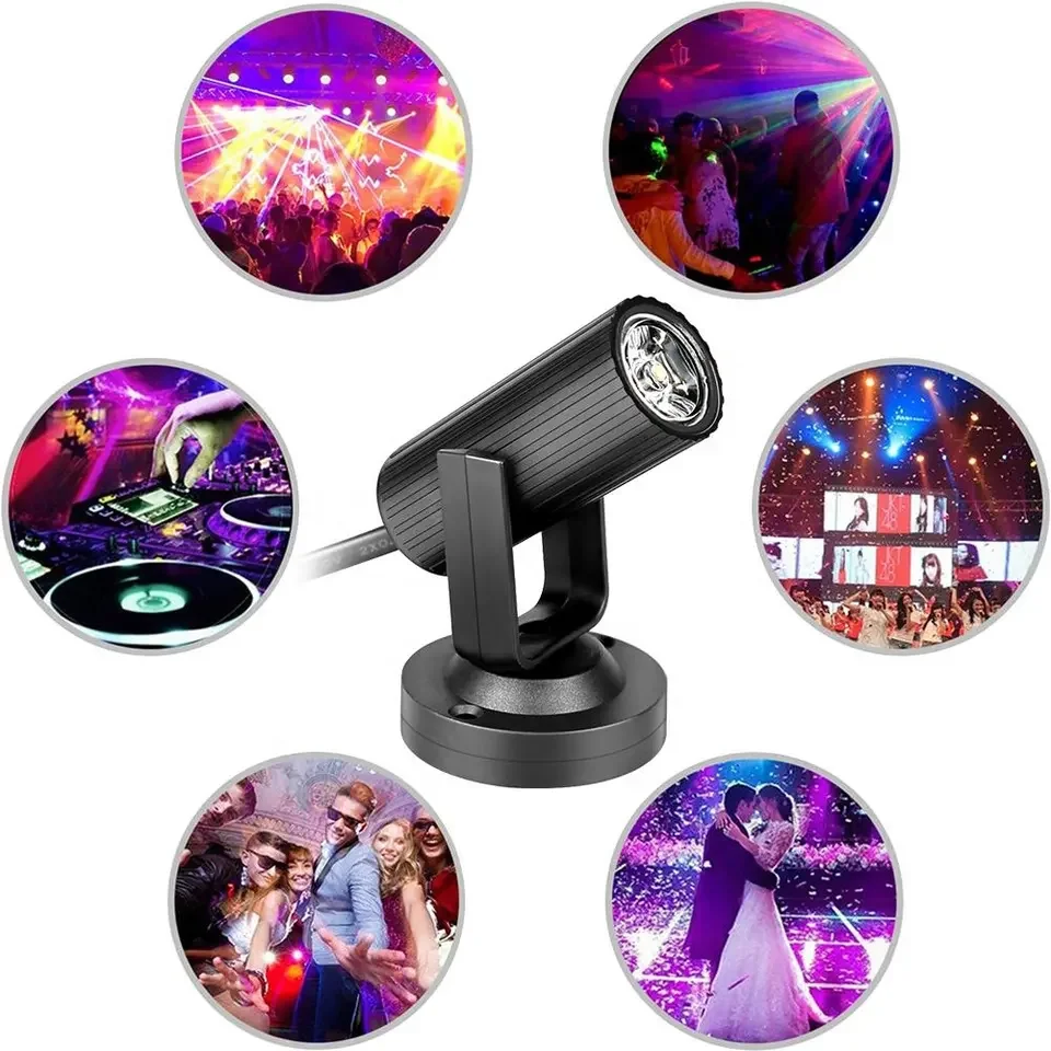 Imagem -03 - Mini Led Moving Head Spotlights Feixe de Luz Rgb Azul Vermelho Branco Efeito de Iluminação de Palco Disco dj Ktv Festa Bar 1w 85265vac Pcs