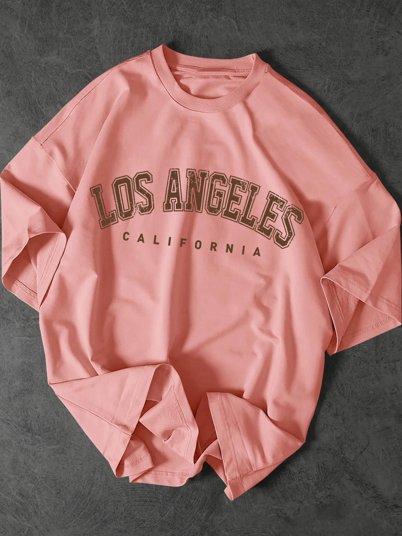 European and American men's and women's fashionable Los Angeles element printed T-shirt, daily casual wear，S-XXL