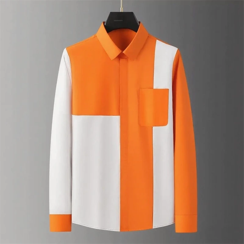 2025 Hot Sale European and American Men's Long Sleeve Shirt 11 Colors Fashion High Quality Irregular Printed Button Shirt