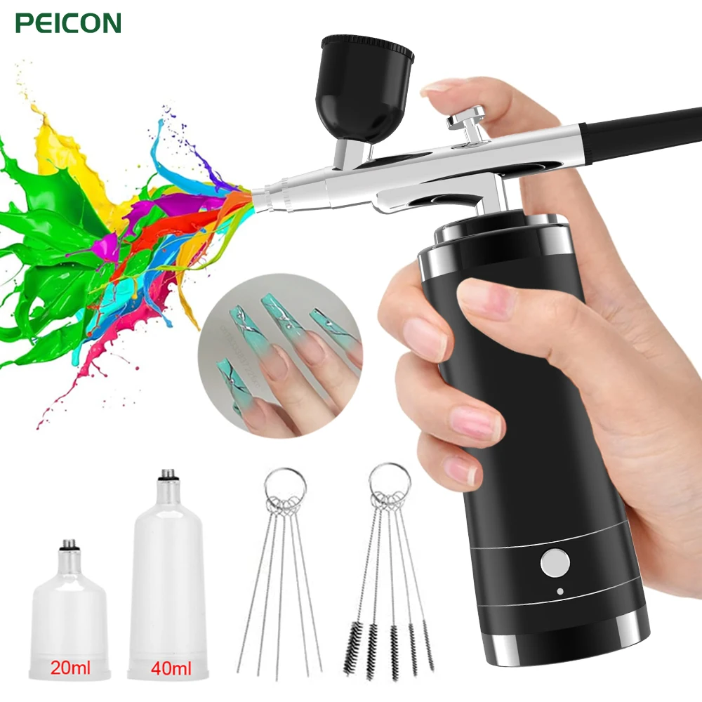 Airbrush Nail with Compressor Portable Hand Sprayer for Nail Art Crafts Painting Mini High Pressure Airbrush Art Painting Kit