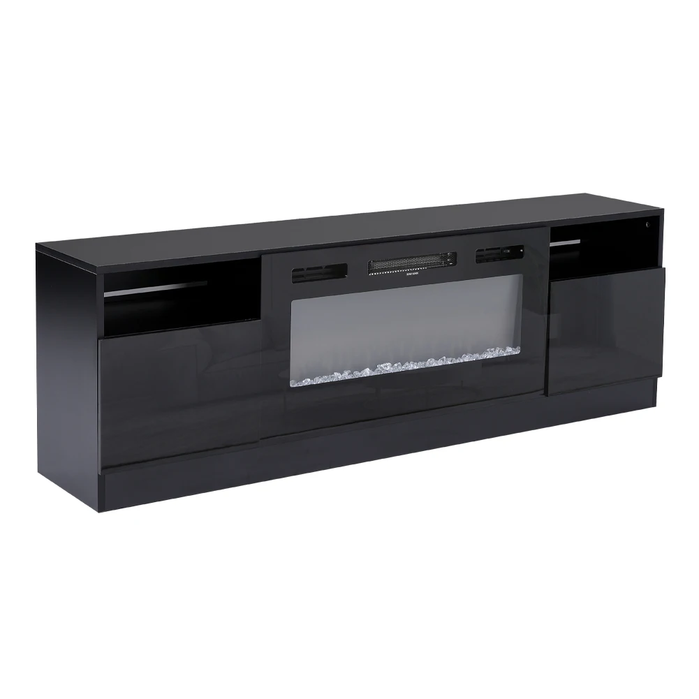 【Breeins】Recessed Electric Fireplace TV Stand with Closed Storage Home Decoration With Remote Modern