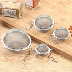 Colador de té Infusor de acero inoxidable para elaboración de té, esférico de bloqueo, Bola de té de especias, coladores de malla, accesorios de cocina