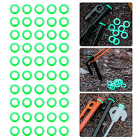 20/50/100Pcs Outdoor MultiTool Ground Nail Fluorescent Circle O-type Luminous Silicone Ring Camp Warning Tent Curtain Nail Ring