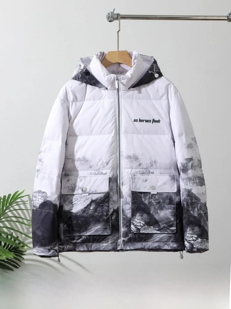 

Highly Fluffy 90 Duck down Filling Thickened Winter Men's Waterproof Windproof Cold Resistant Warm down Jacket Casual Style