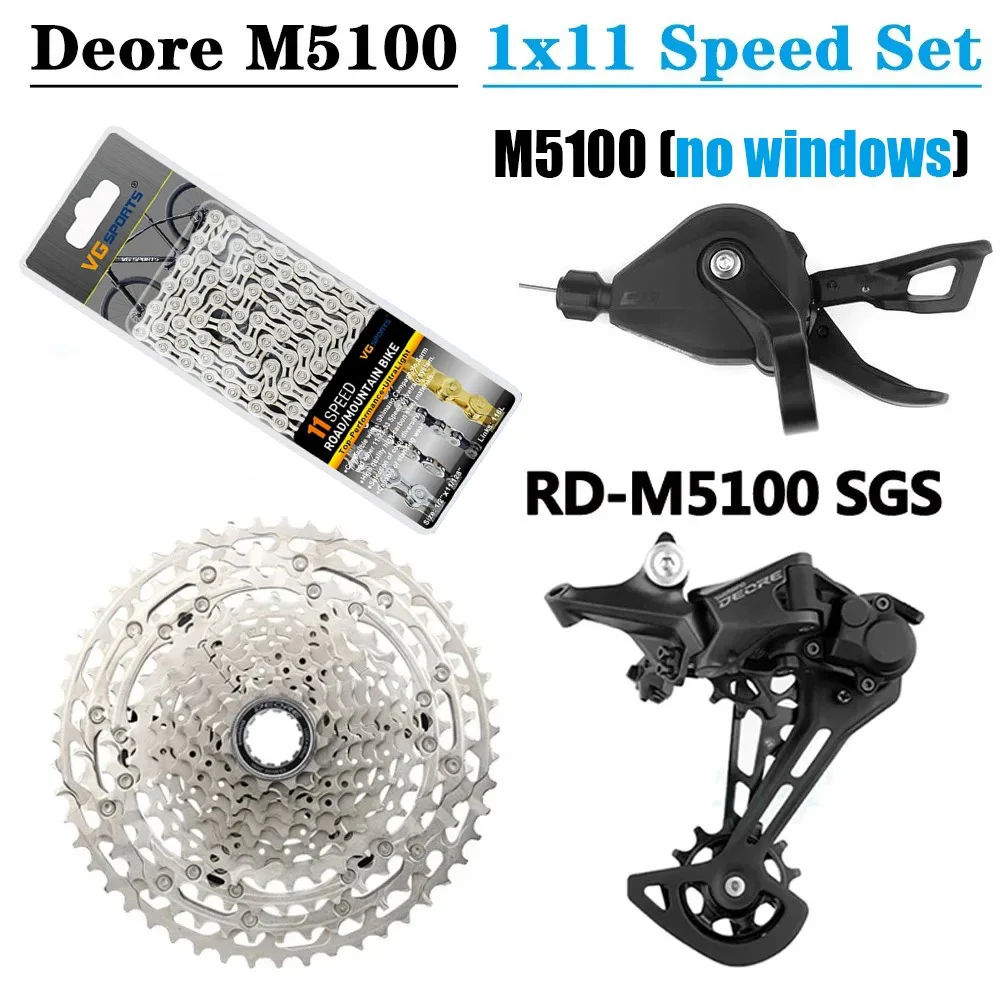 1x11 Speed Original Deore M5100 MTB Bike Rear Derailleurs Shifter X11 Chain Cassette 42T 46T 50T 51T 11V Bicycle Groupset