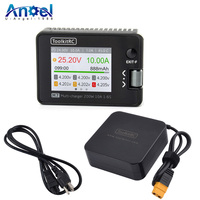 ToolkitRC M7 200W 10A Balance Charger Discharger With ADP100 for 1-6S Lipo Battery Voltage Servo Checker Receiver Signal Test