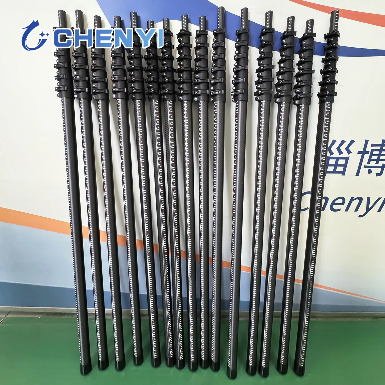 15 Meter 50ft D-shaped Carbon Fiber Telescopic Pole Water Fed Pole for Fruit Picking 5