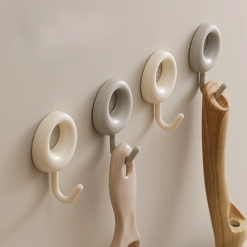 

4pcs Solid Door Hooks Adhesive Wall Hanging Hook Traceless Punch-free Hook Key Hanger Kitchen Bathroom Home Organization Storage