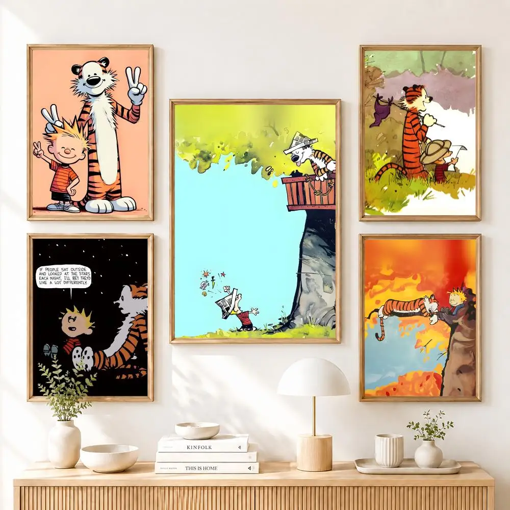 Calvin And Hobbes Self-adhesive Art Painting Calligraphy Painting Posters and Prints Art Print Home Decor Art Gifts
