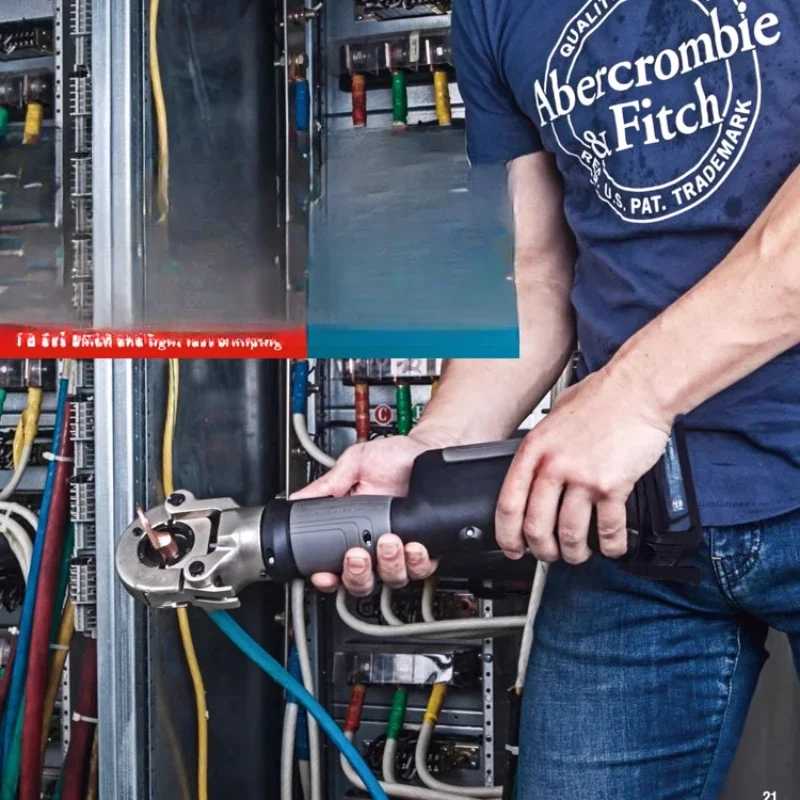 Elektrische hydraulische Crimpzange, Lithium-Akku, wiederaufladbar, 10-300 mm² für Flachkupfer- und Aluminiumkabelklemmen