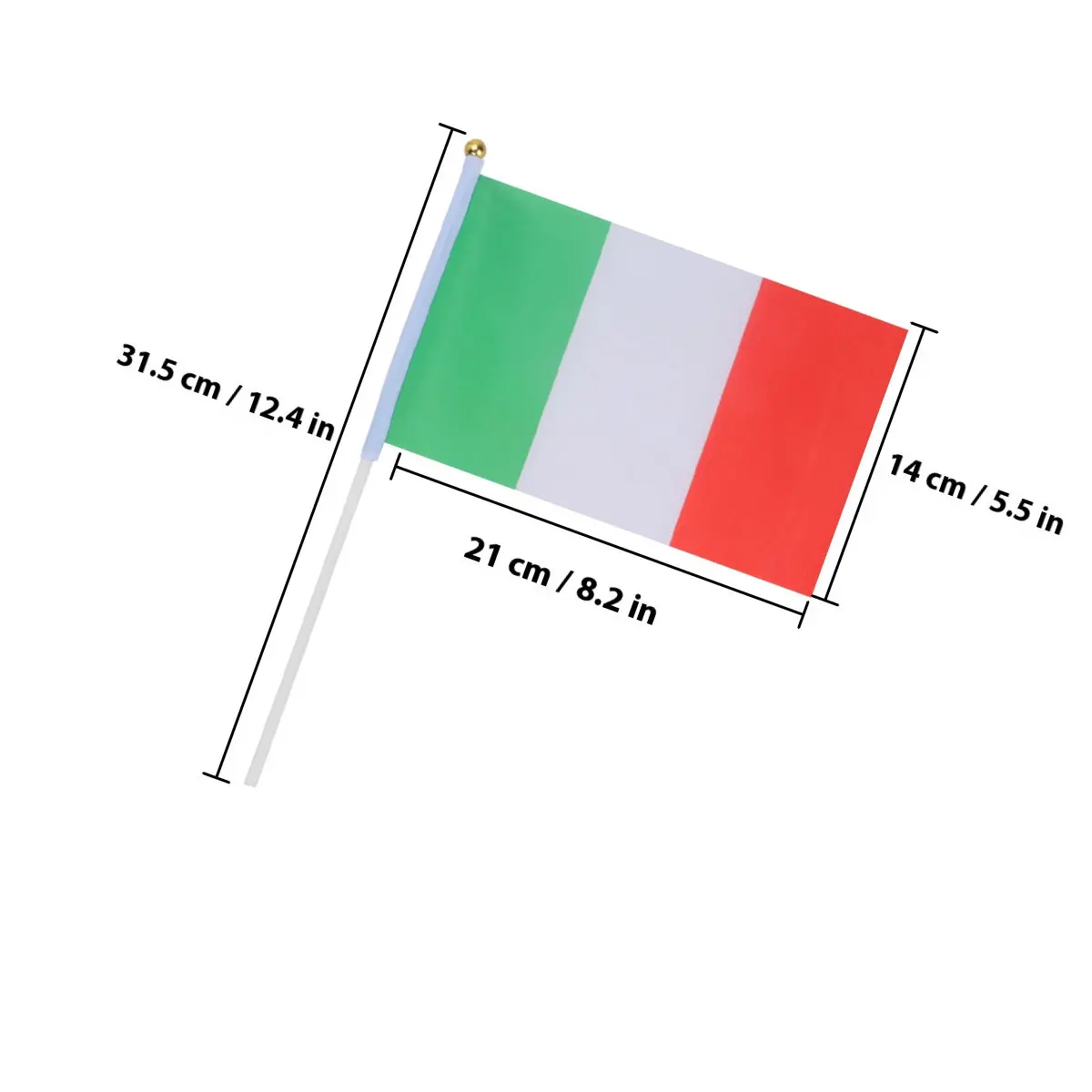 12Pcs Italy Flag Desktop Banner with Heavy Base Lightweight Vivid Color Mini Tabletop Flag for Living Room Office Desk