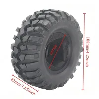 4pcs 1.9 Inch 96mm 108mm Rock Crawler Tire Wheel With Solid Beadlock Wheel Rim For 1/10 Axial Rc Car