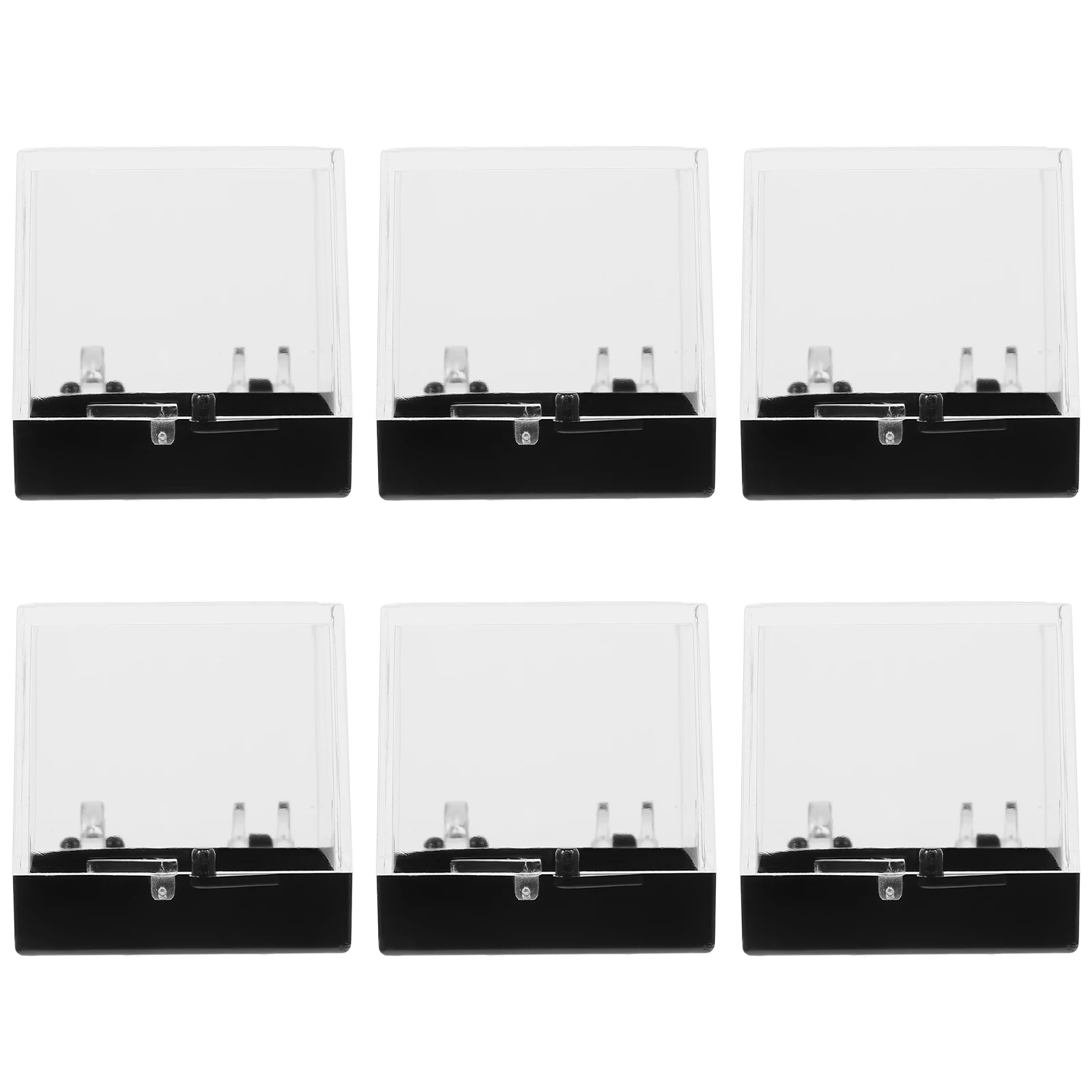 

6 Pcs Specimen Display Box Small Clear Plastic for Rocks Stone Crystals and Minerals Square Case