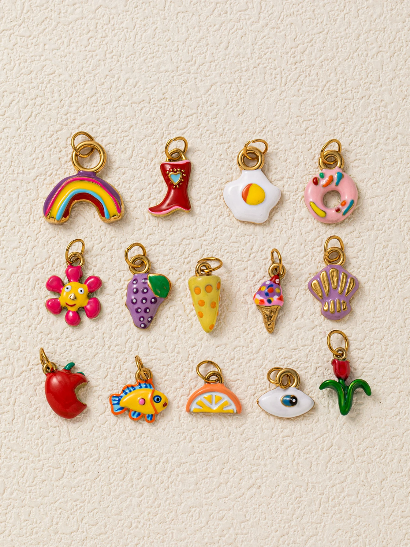 Modische und trendige Blumen-Eiscreme-Perlenmuschel-Blauauge-DIY-Anhänger-Charms für die Schmuckherstellung – Detail 3
