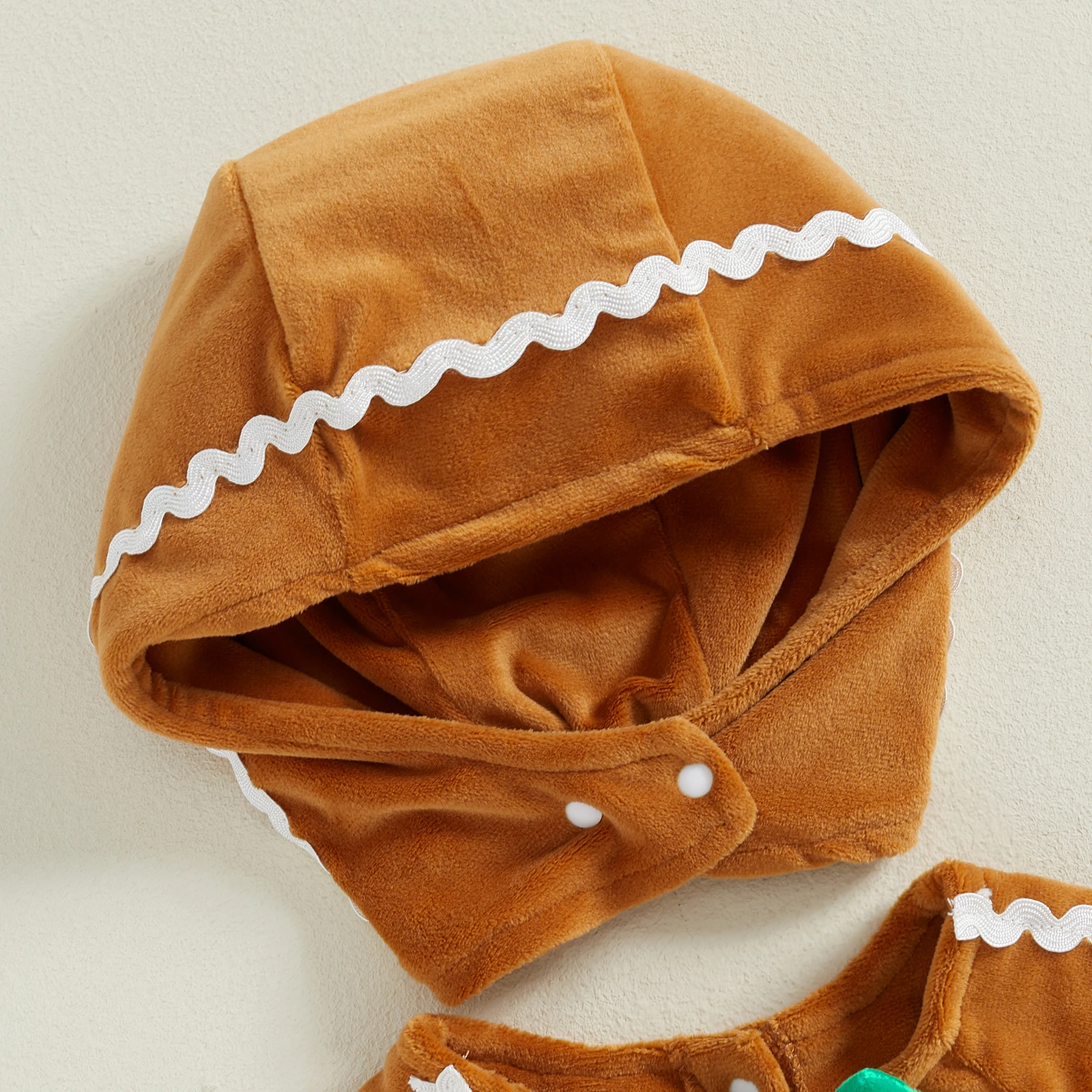 Halloween Toddler Baby Gingerbread Man Rompers Casual Long Sleeve Footed Jumpsuit and Cute Hat for Newborn Girl Boy