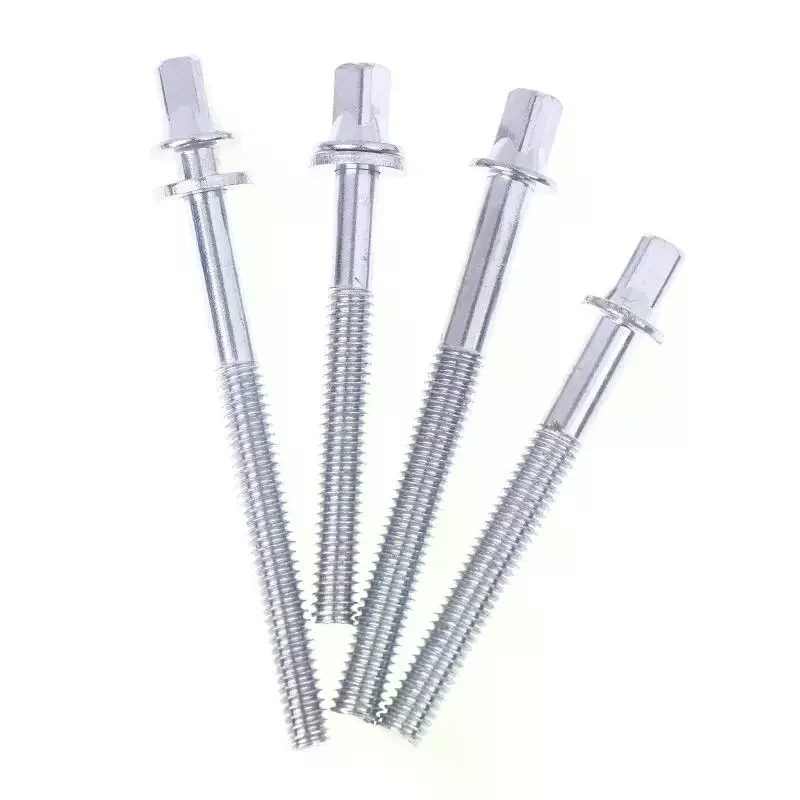 Pernos duraderos de terminal de tambor de 5/6 mm, paquete de 12 varillas de tensión de tambor con arandelas diseñadas para reparaciones de tambores de jazz