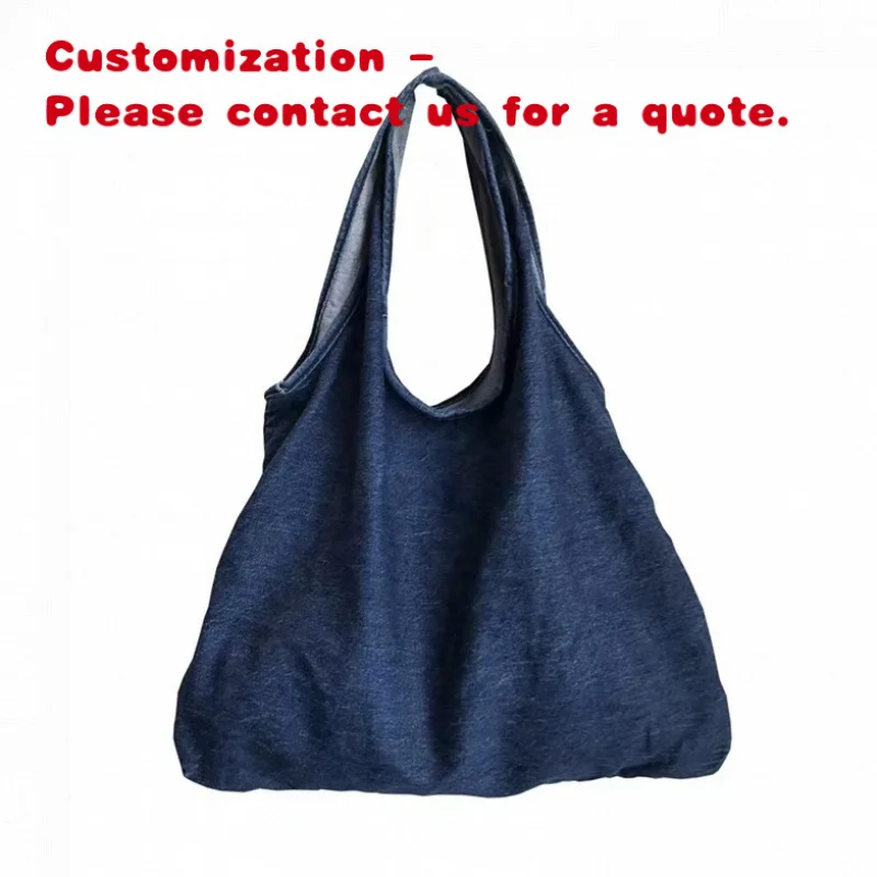 

custom.Chuanghua Custom Washable Large Canvas Tote Bags Retro Jeans Bag