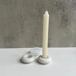 Bougeoirs à Donuts, moules en Silicone, porte-bougie fait à la main, moule en plâtre de ciment, en résine époxy, DIY, décoration de maison