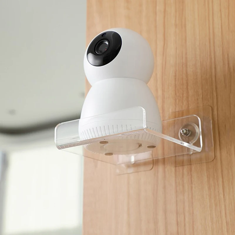 Acrylic Wall Mount Floating Shelf No Drill Adhensive Mini Security Camera Baby Monitor Small Items Storage Support Holder Stand