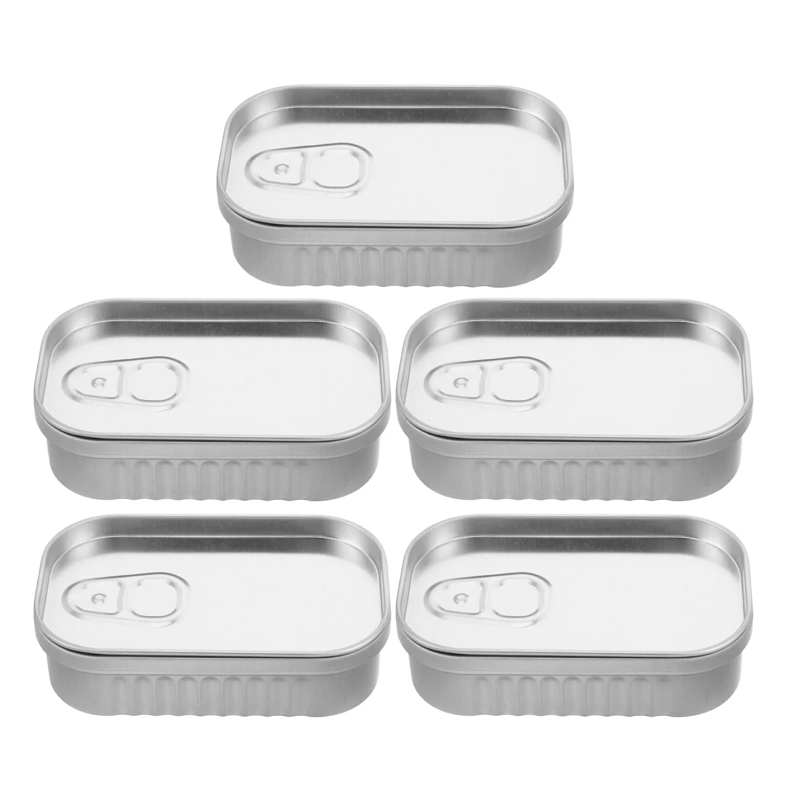 

5Pcs Small Metal Tin with Lid Rectangular Jewelry Organizer Storage Box for Earrings Necklaces Trinkets Desktop Office Desk