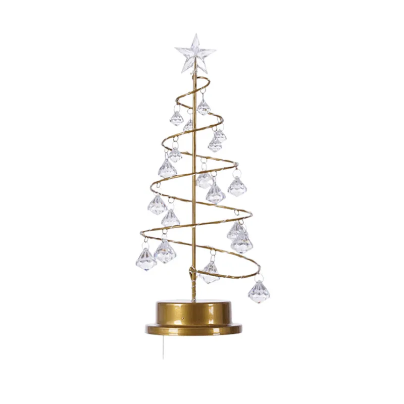 Led Crystal Diamant Kerstboom Meubeldecoratie Klein Ornament Licht, Modern En Eenvoudig Meisje Hart Kerst Nachtlampje