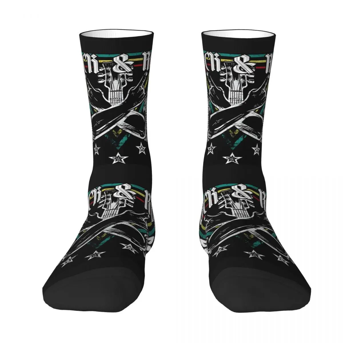 Rock And Roll Guitar Wings Unisex Winter Socks Running Happy Socks Street Style Crazy Sock