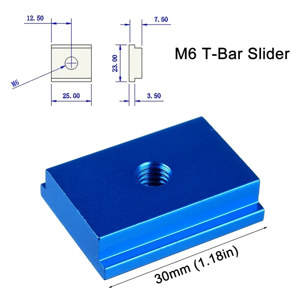 Imagem -05 - T-track Slider Liga de Alumínio t Slot Porca para Ferramenta para Trabalhar Madeira Vermelho Azul 30*23*7.5 mm Acessórios de Ferramenta 1pc m6 m8