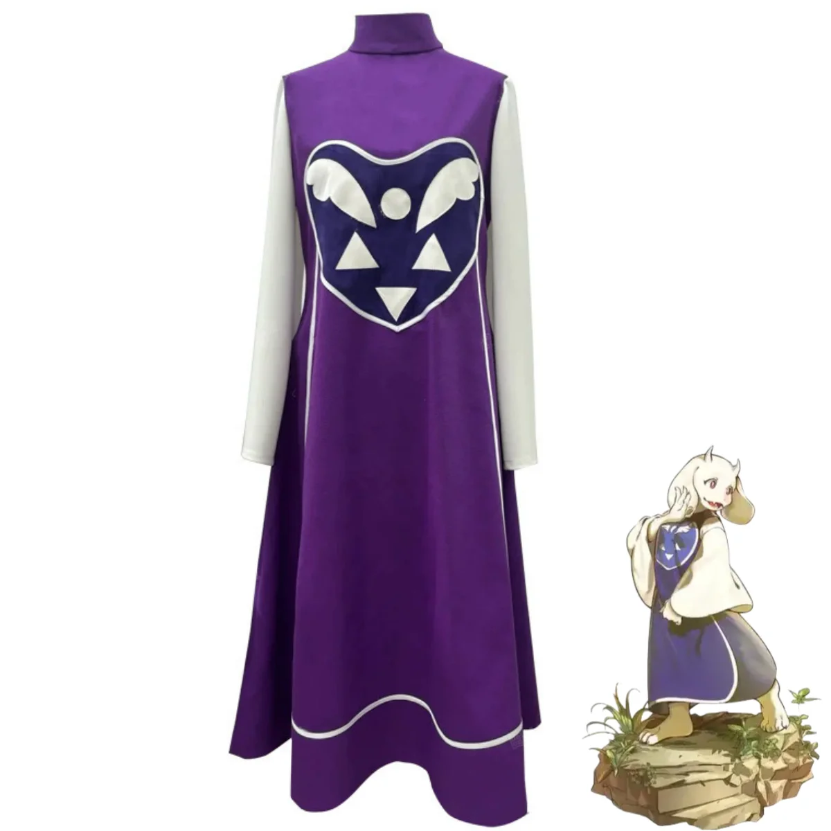 Аниме игра Undertale Toriel косплей костюм овца мама фиолетовое платье с длинными рукавами униформа женский сексуальный костюм на Хэллоуин и Рождество
