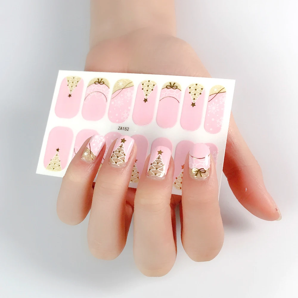 Autocollants Nail Art avec diamant, dessin animé, fleur, dessins dorés, outils de manucure, fournitures, couverture complète, presse, haute qualité, mode