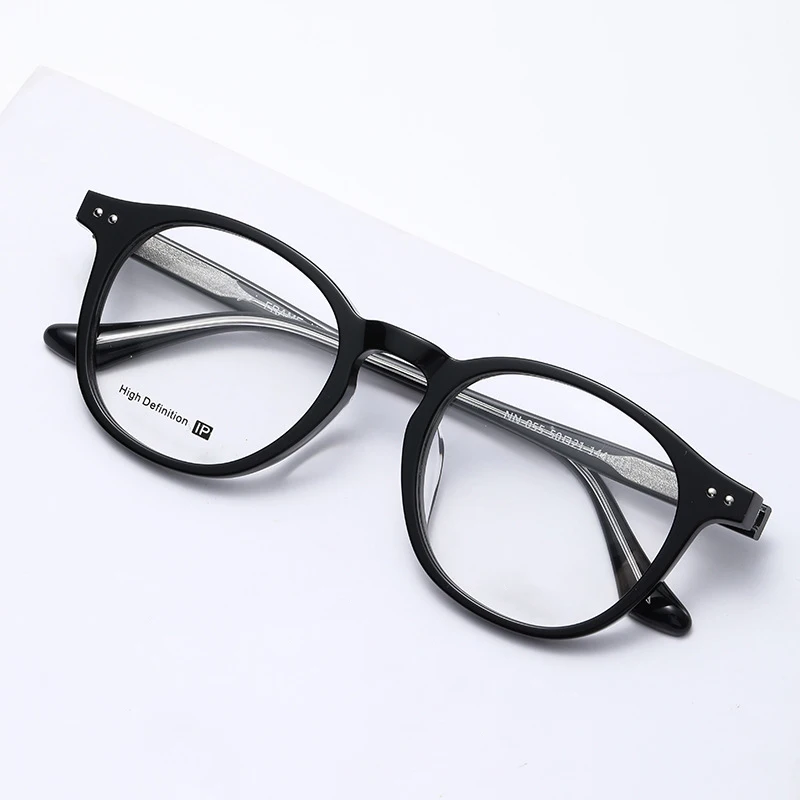 

Optical Eyeglasses For Men Women Retro Designer NN-055 Fashion Oval Acetate Fiberglass Frames European and American Style