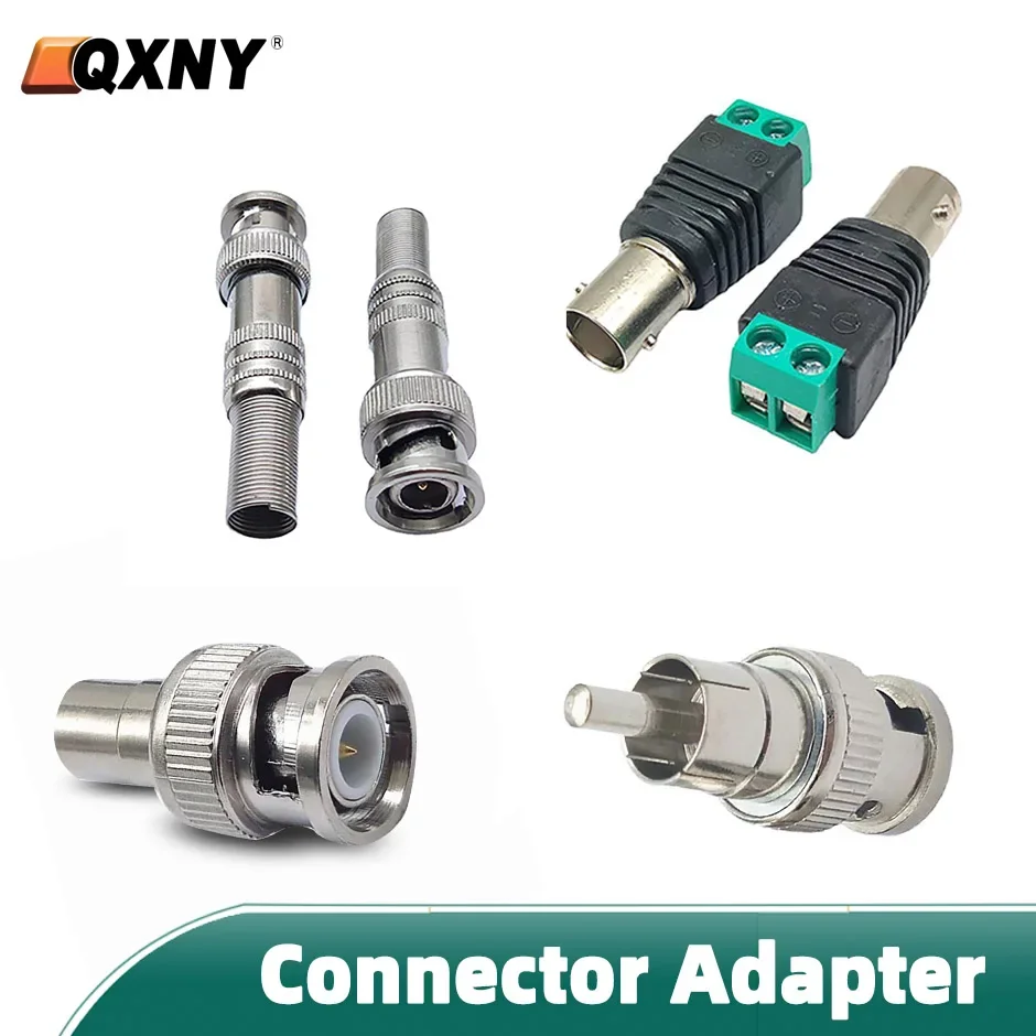 4Pcs BNC Coax Adapter Solderless RCA Connector Q9 HD Video Plug for CCTV Camera Monitoring Radio Antenna and Video Application