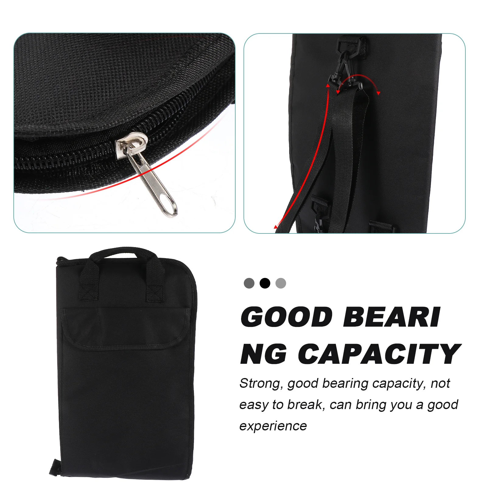Bolsa para baquetas de tela Oxford, bolsa de almacenamiento práctica profesional duradera para baquetas, accesorio de tambor portátil, 1 Uds.
