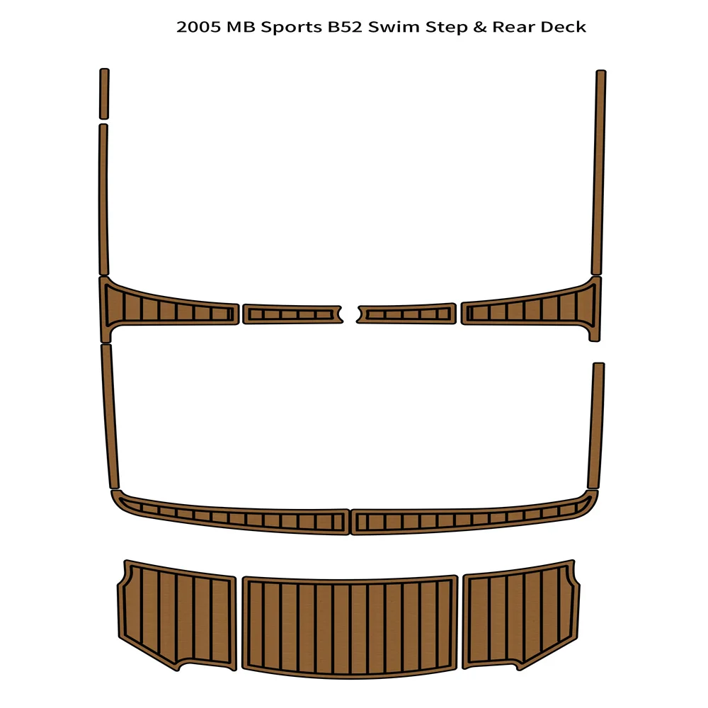 

2005 MB Sports B52 Платформа для плавания Задняя накладка на палубу Лодка Пена EVA Напольный коврик из тикового дерева SeaDek MarineMat Gatorstep Стиль Самоклеящийся