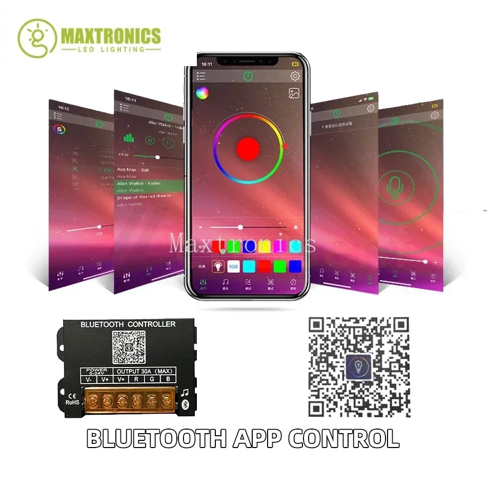 باهتة لاسلكية عن بعد لضوء الشريط ، وحدة تحكم RGB LED ، مصباح الجهد المستمر ، بلوتوث ، RF 29-Key ، 4-Wire ، 3-Channel ، DC 5-24V #4