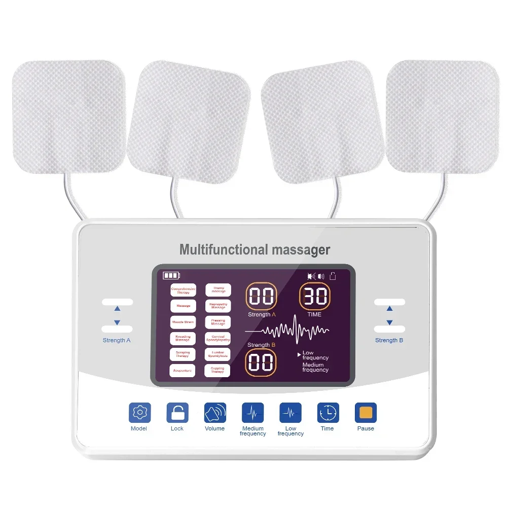 

12 Modes Low Frequency Therapy Device TENS EMS Muscle Stimulator Myostimulation Apparatus