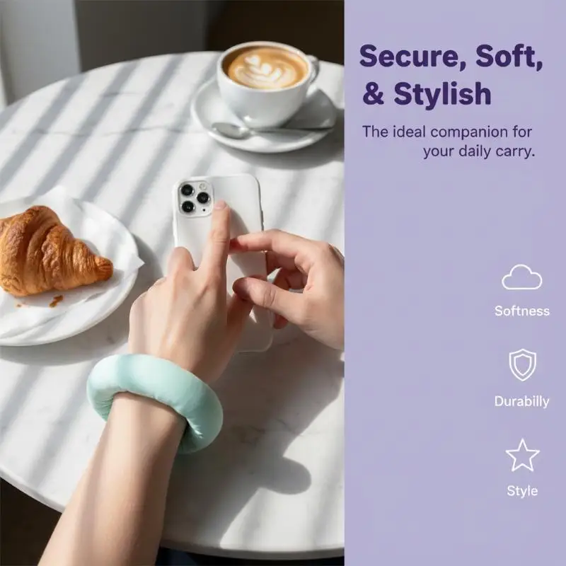 3D Cotton Filled U-Shaped Wristband Anti-Lost Portable DIY Phone Accessory for Keychain Backpack Decoration Gift