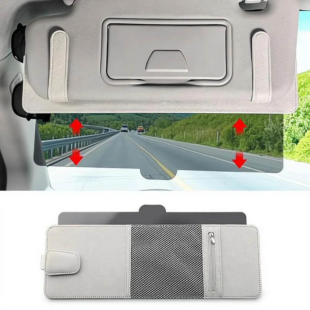 

Anti-Glare Car Sun Visor Extender with Organizer, UV Blocker with Sunglasses & Card Holder