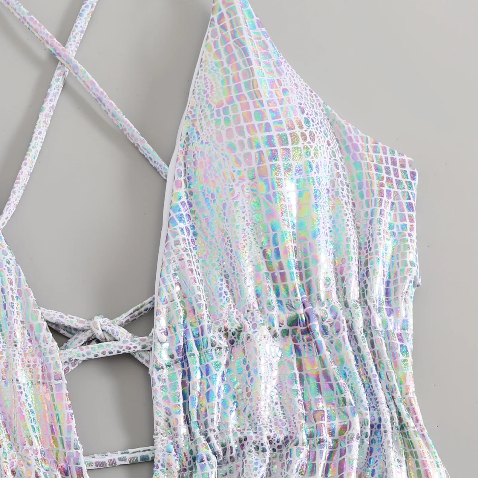 costumi da bagno sexy con paillettes glitterate con scollo a V profondo un pezzo scava fuori bikini da donna costumi da bagno costume da bagno abiti da spiaggia body
