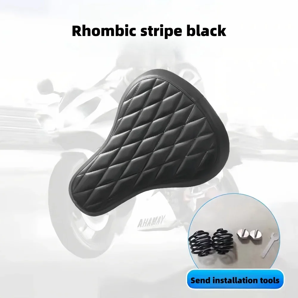 Cocok untuk Jinjila 300 Bantalan Kursi Modifikasi, Kursi Kulit Pegas Tebal Retro Batu Abu-abu, Mudguar Modifikasi Kulit Asli