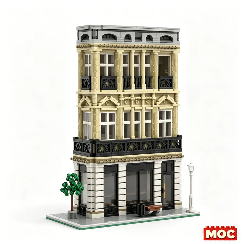 1808PCS Parisian Boutique Corner Building Modular City MOC Model Custom Blocks DIY Educational Toy For City Fans Display Gifts