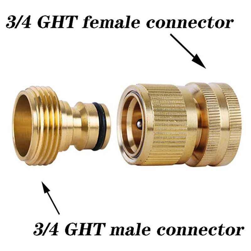 Promotion! 5-Piece Set Of Garden Hose Brass Quick Connectors GHT Threaded Connection Accessories Water Pipe Leak-Free Connectors