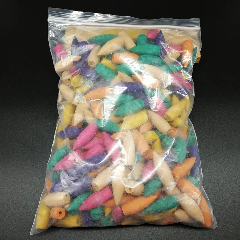 Y مخاريط البخور ذات التدفق الخلفي المتضخم بالجملة 200 جرام/500 جرام/1000 جرام بخور برج لوتس من خشب الصنال لموقد النحاس والسيراميك