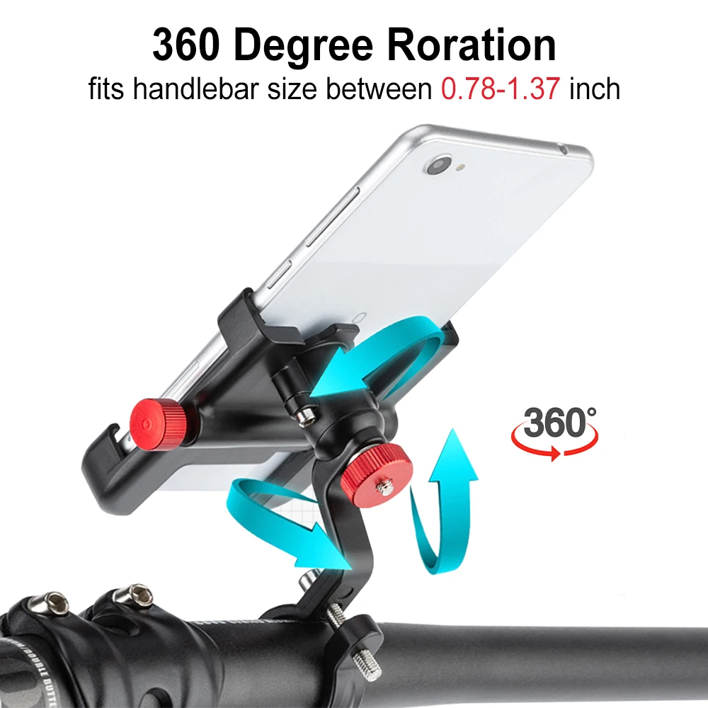 New MTB Phone Mount Stand Bicycle Holder 360 Rotatable Aluminum Adjustable Bike Phone Holder Non-slip Cycling Bracke